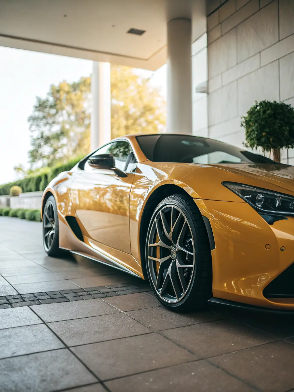 A gleaming car exterior after a detailing service, highlighting the polished paint and clean wheels, demonstrating the high-quality exterior detailing offered by Jonesy's Detailing.